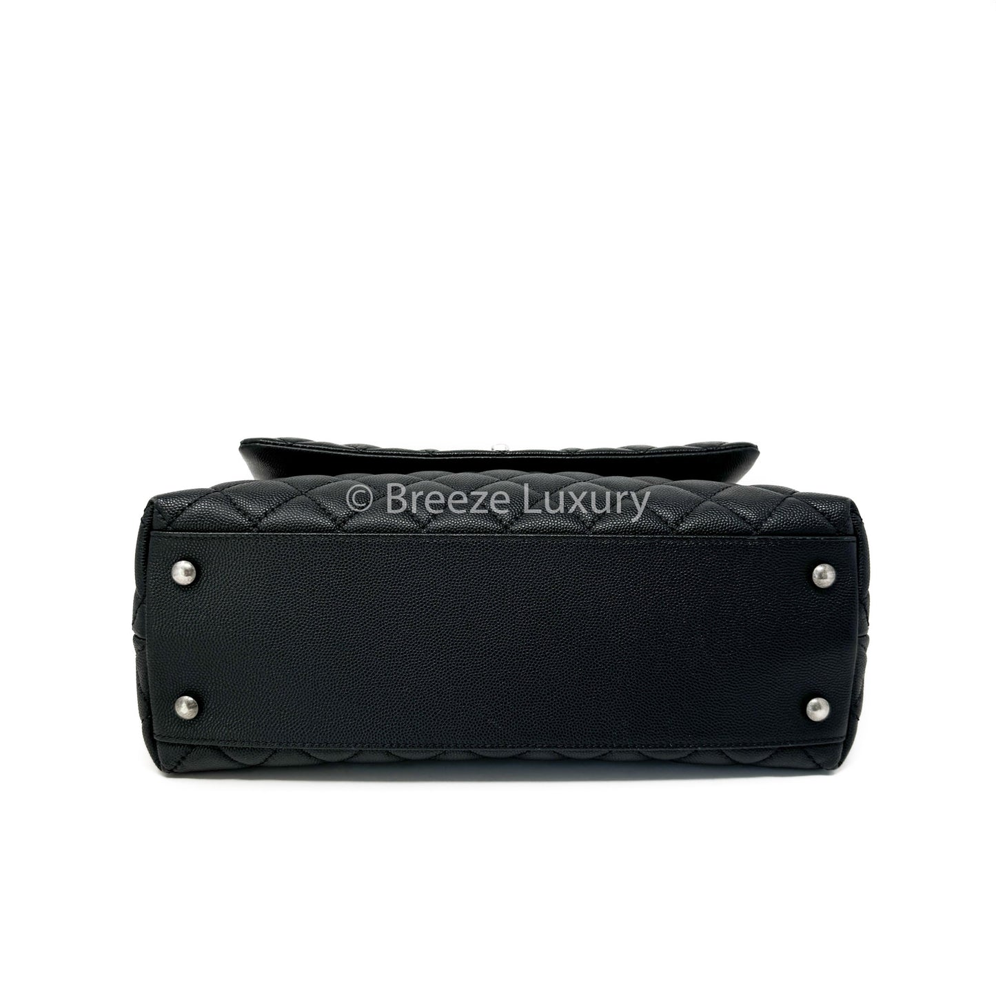 Chanel Caviar Lizard Quilted Medium Coco Handle