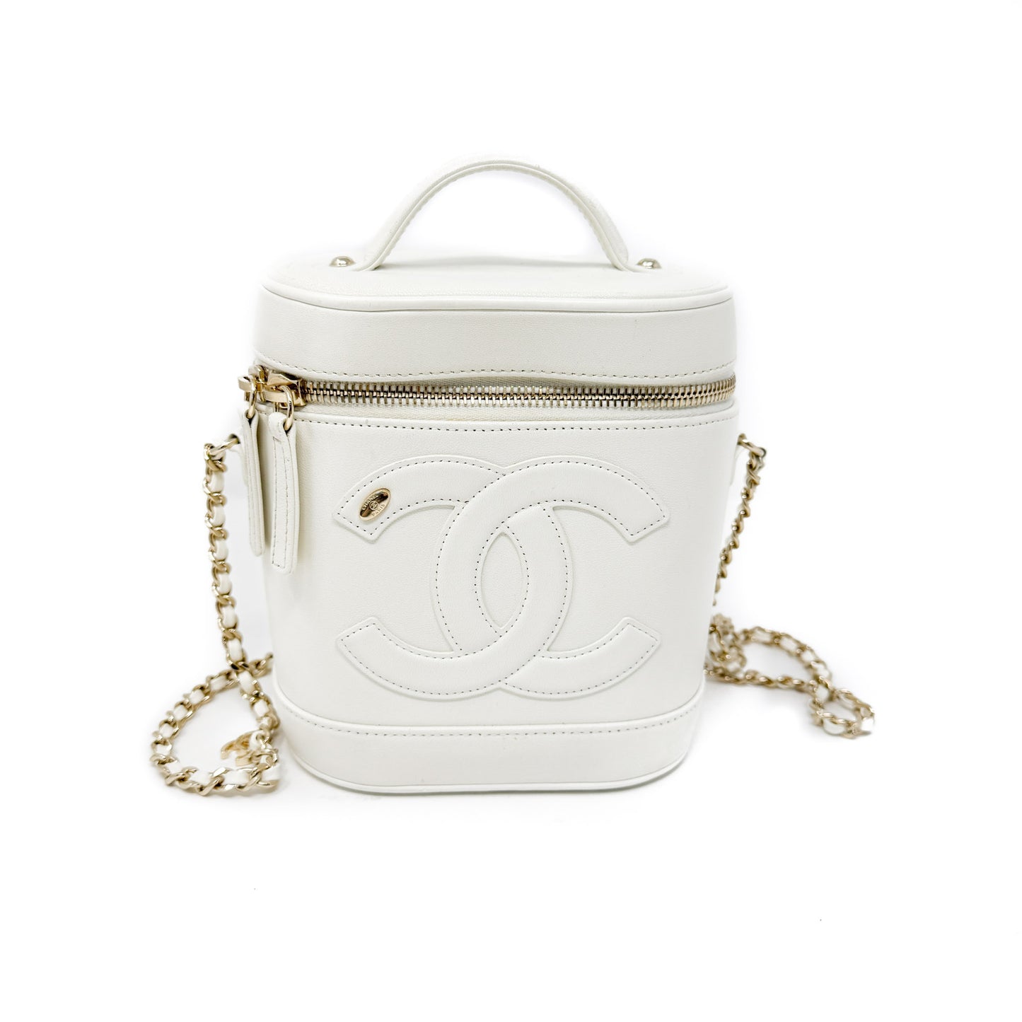 Chanel CC Mania Vanity Case White