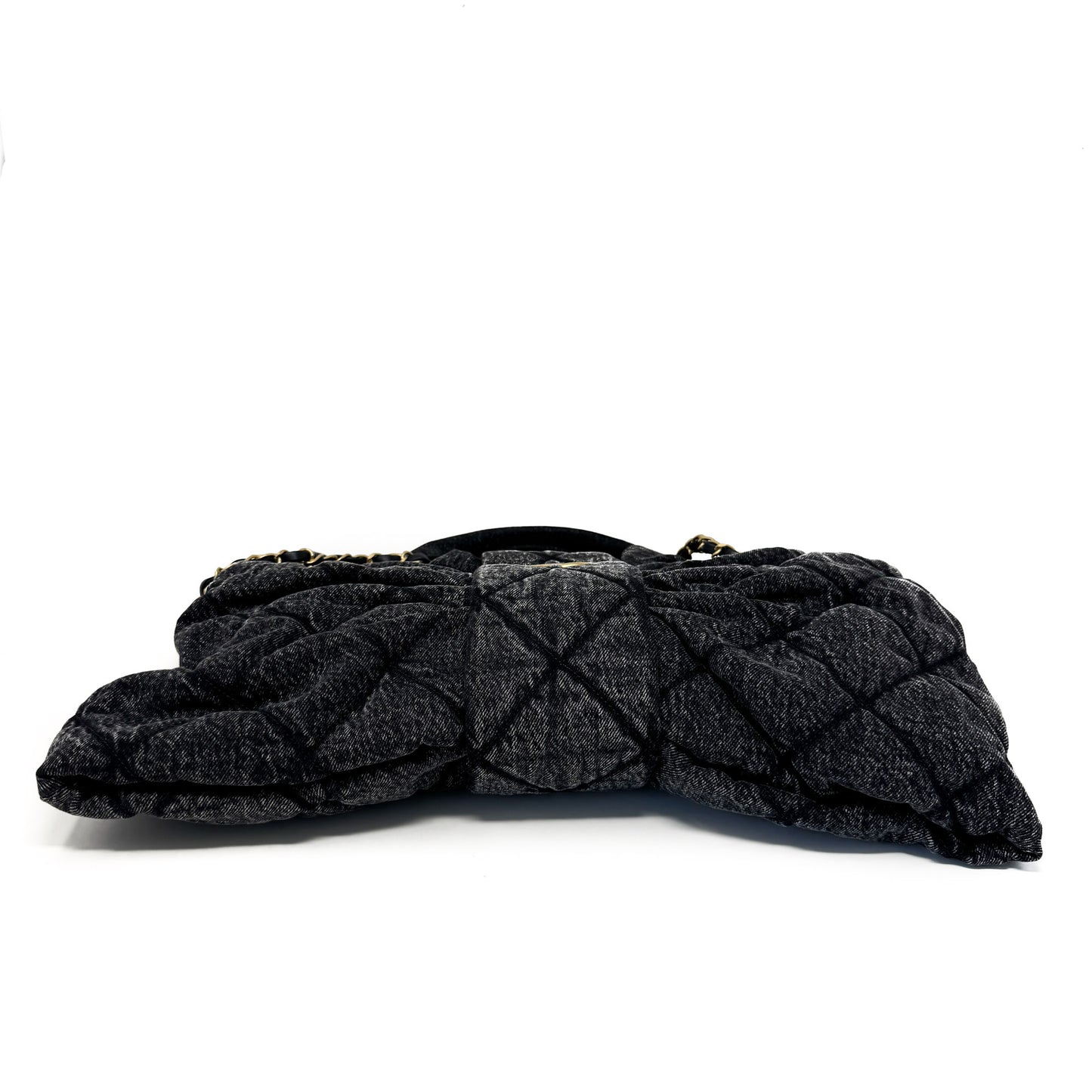 Chanel Maxi Bow Bag Black Washed Denim