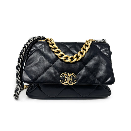 Chanel Lambskin Quilted Large Chanel 19 Flap