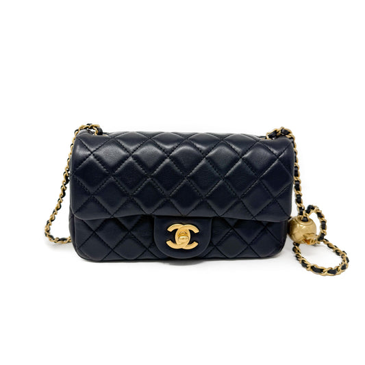 Chanel Black Mini Rectangular Pearl Crush Flap