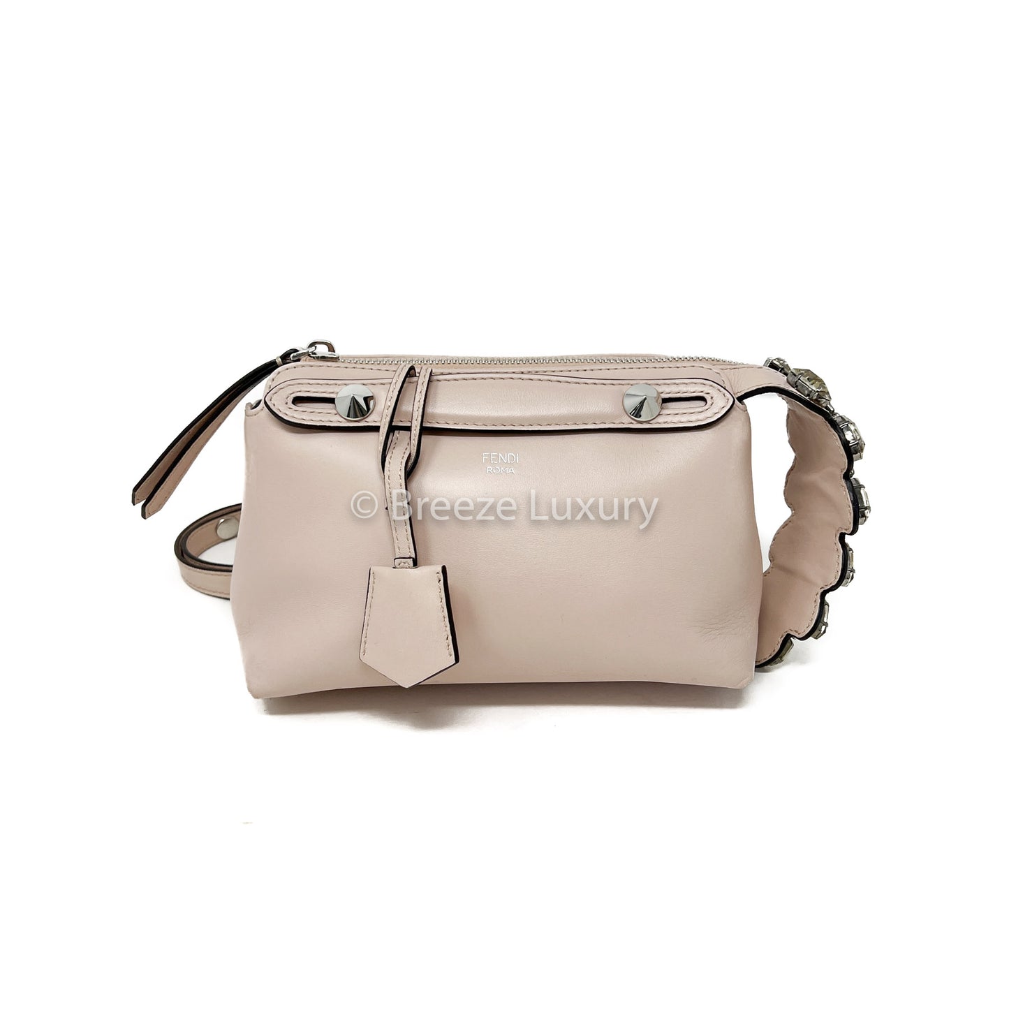 Fendi Boston Calfskin Crystal Croc Tail Mini By The Way