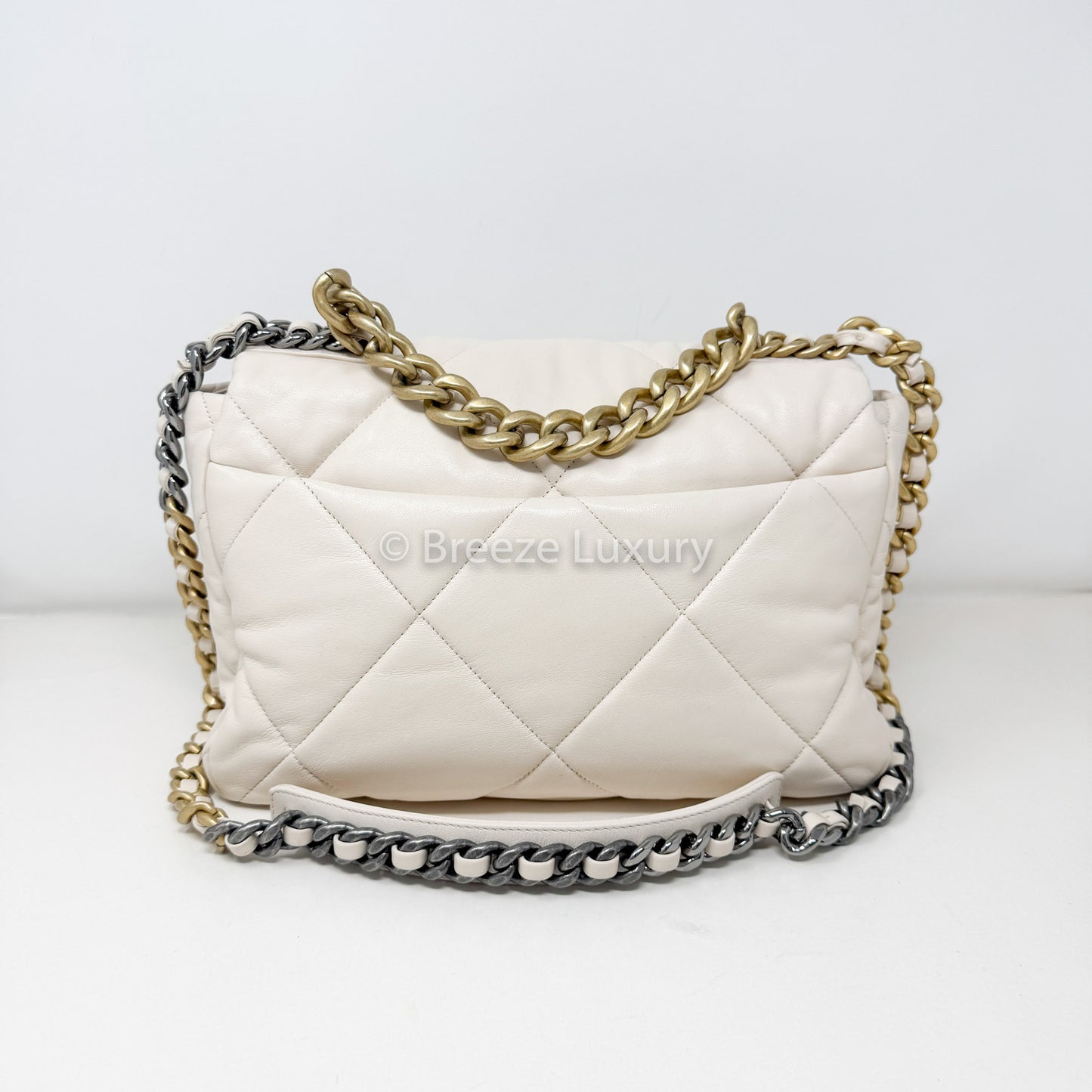 Chanel Large Chanel 19 Flap Beige