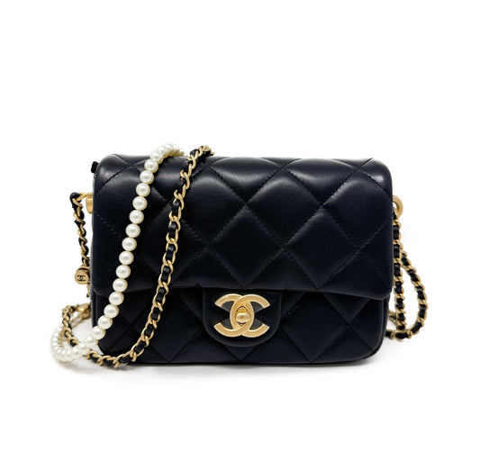 Chanel My Perfect Adjustable Chain Flap Bag with Pearls Mini