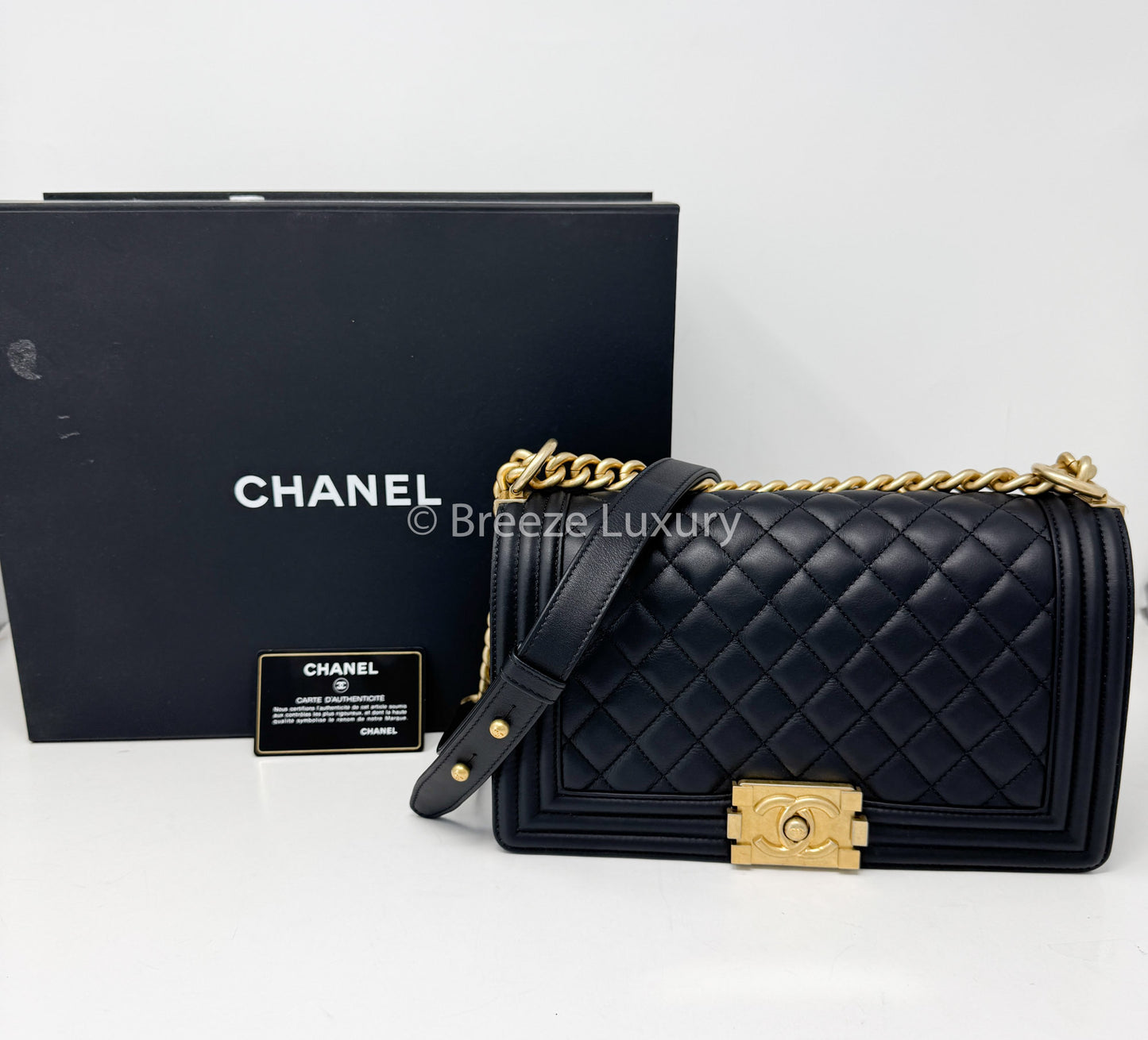 Chanel Lambskin Medium Boy Bag Black