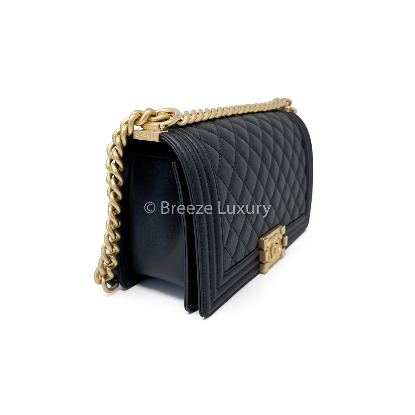 Chanel Lambskin Medium Boy Bag Black