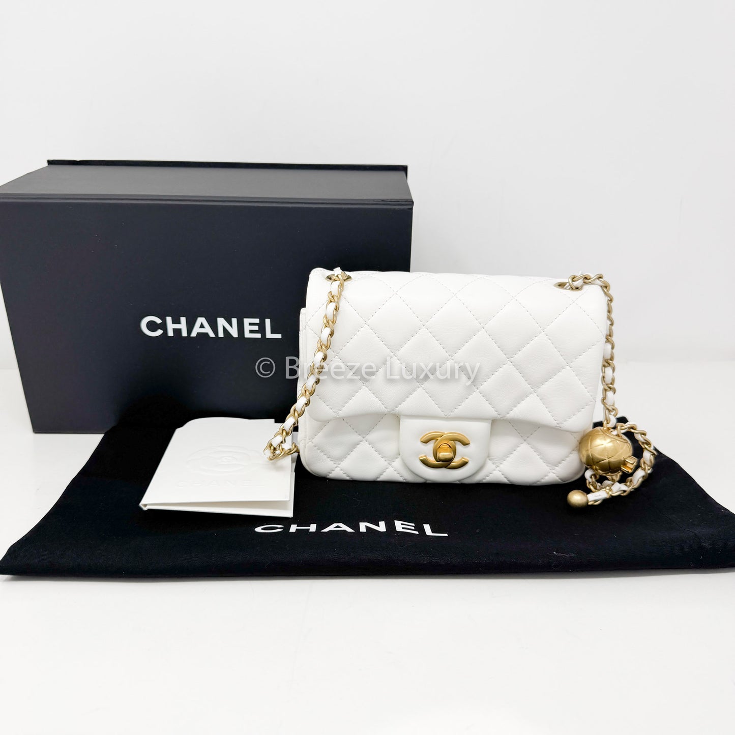 Chanel Mini Square Pearl Crush White