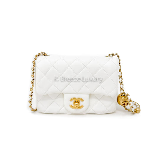 Chanel Mini Square Pearl Crush White
