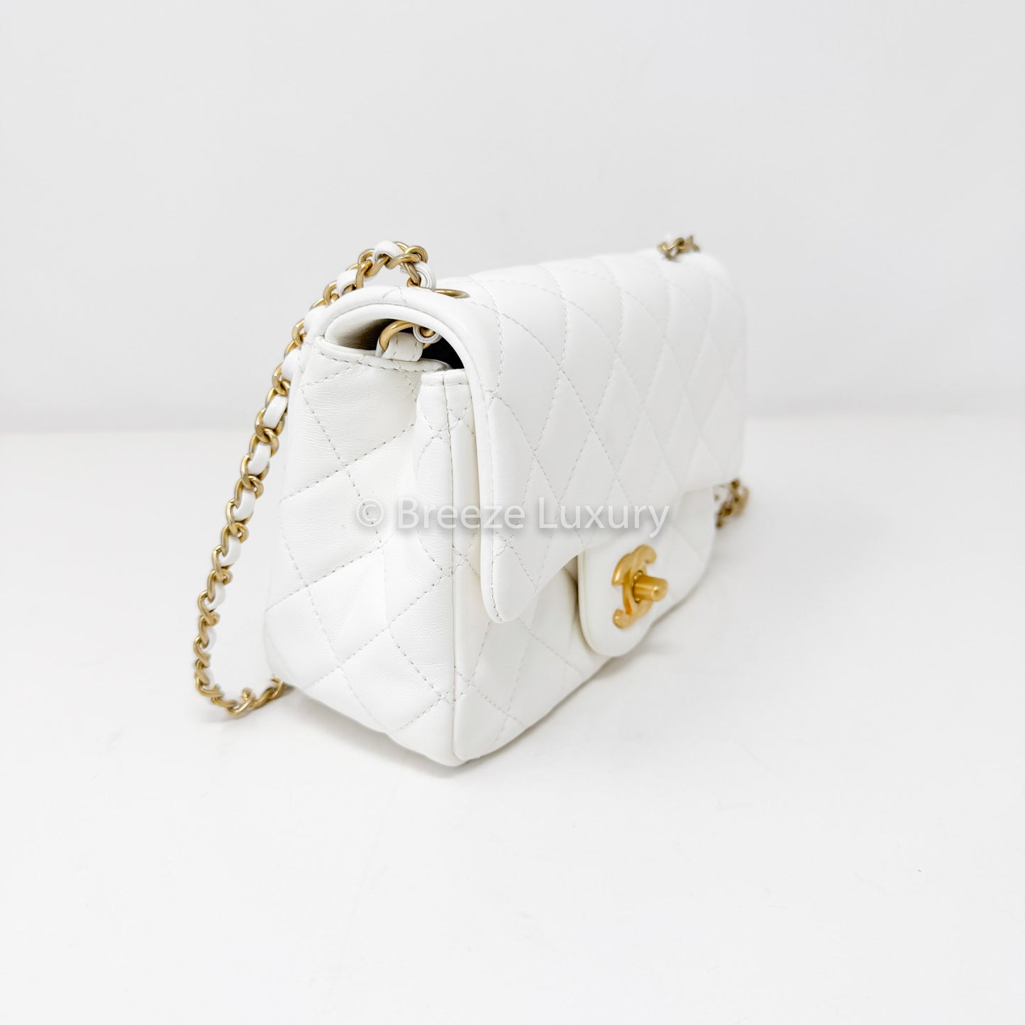 Chanel Mini Square Pearl Crush White