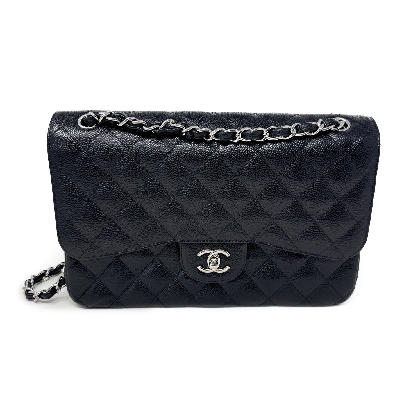 Chanel Quilted Double Flap Jumbo Caviar Bag