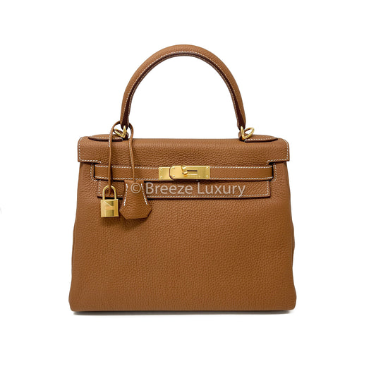 Hermes Togo Gold Kelly 28