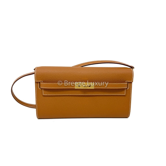 Hermes Kelly To-Go Wallet Gold