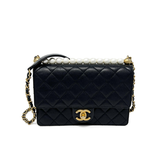 Chanel Small Chic Pearls Flap Black
