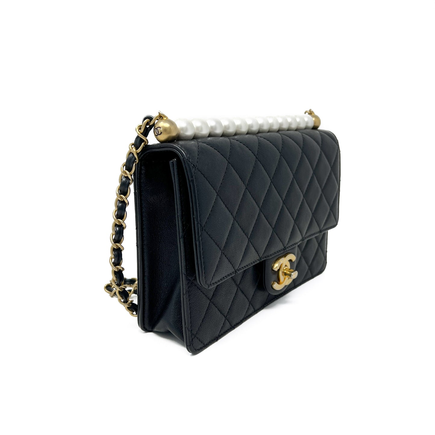 Chanel Small Chic Pearls Flap Black