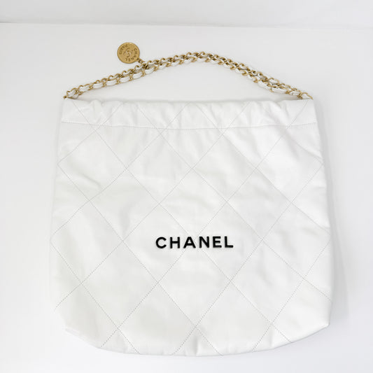 Chanel Calfskin Quilted Regular Chanel 22 White