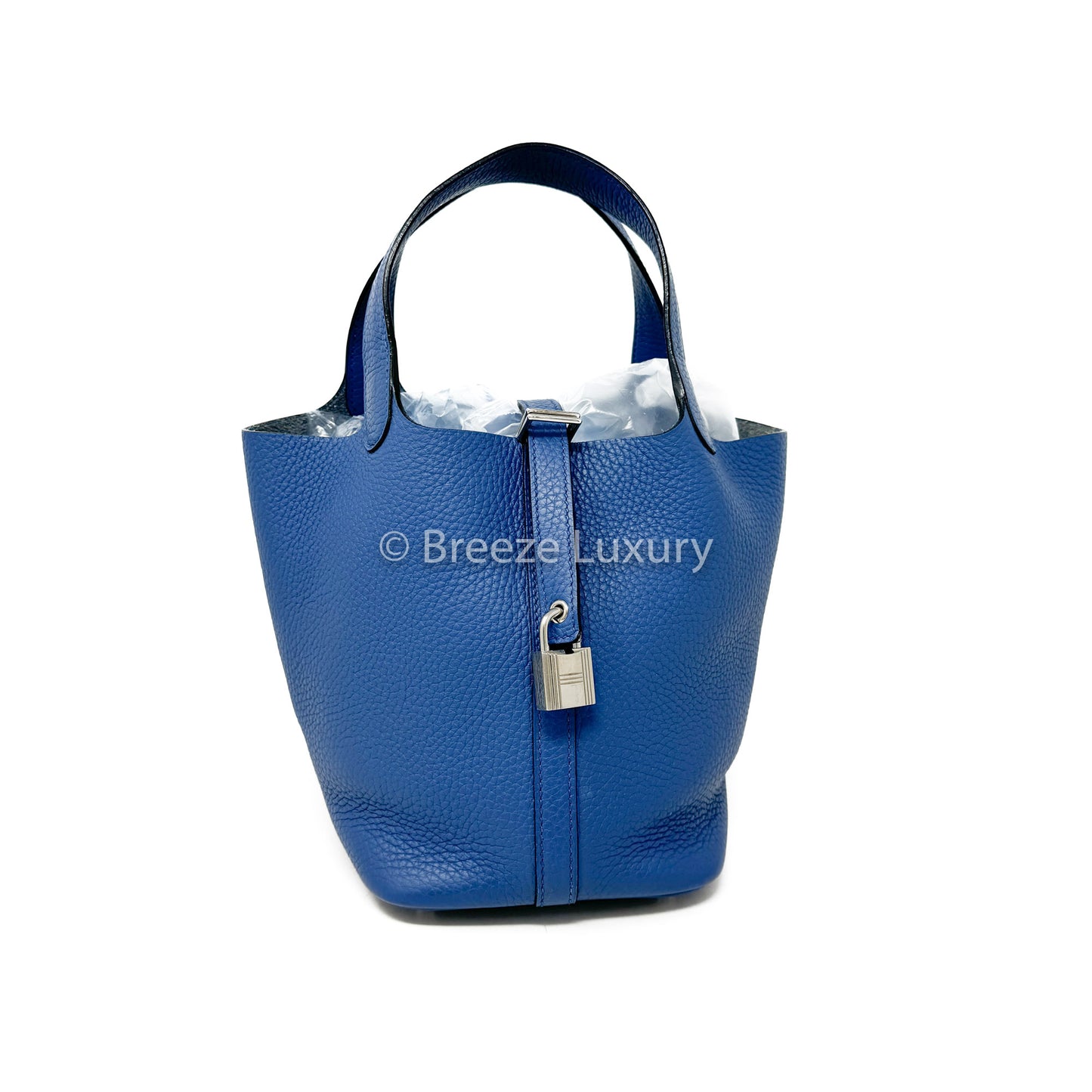 Hermes Bleu Picotin Lock 18