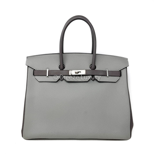 Hermes Grey Bicolour Clemence Birkin 35