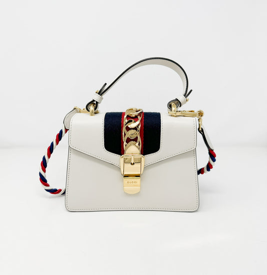 Gucci Mini Sylvie Leather Top Handle Shoulder Bag