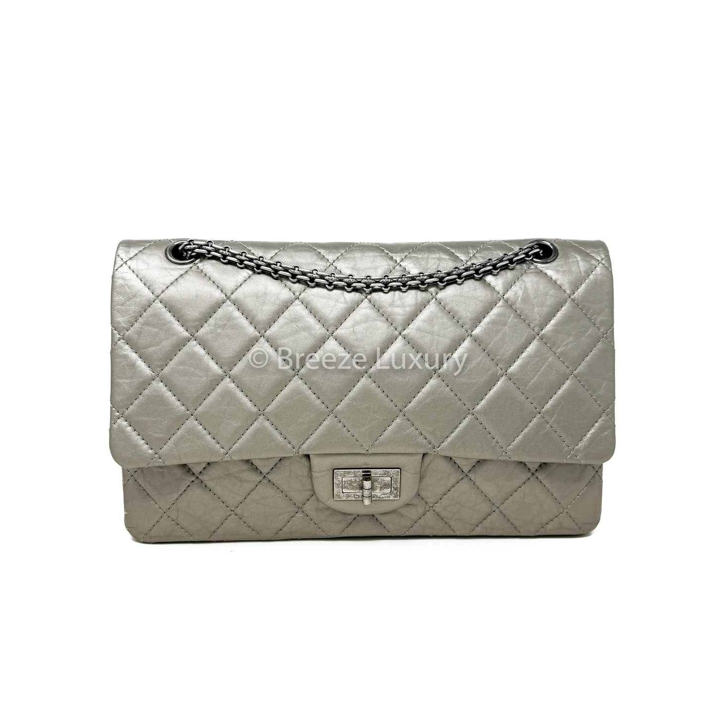 Chanel Silver 2.55 Reissue Double Flap Bag (Size 227)