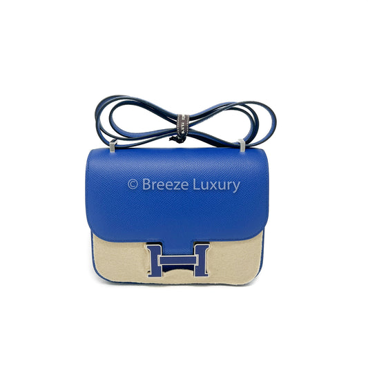 Hermes Bleu Epsom Enamel Constance 18