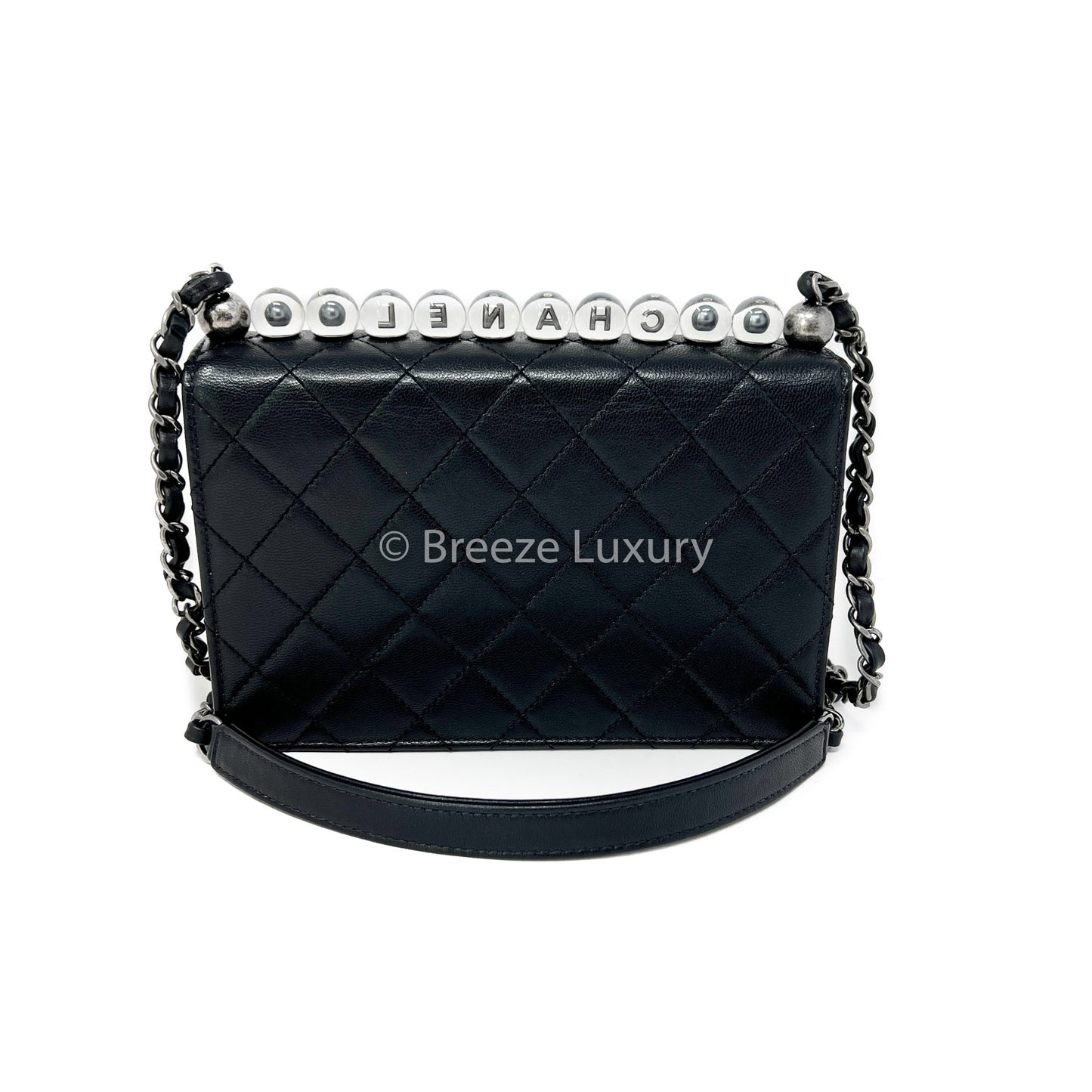 Chanel Goatskin Quilted Small Chic Pearls Flap Black
