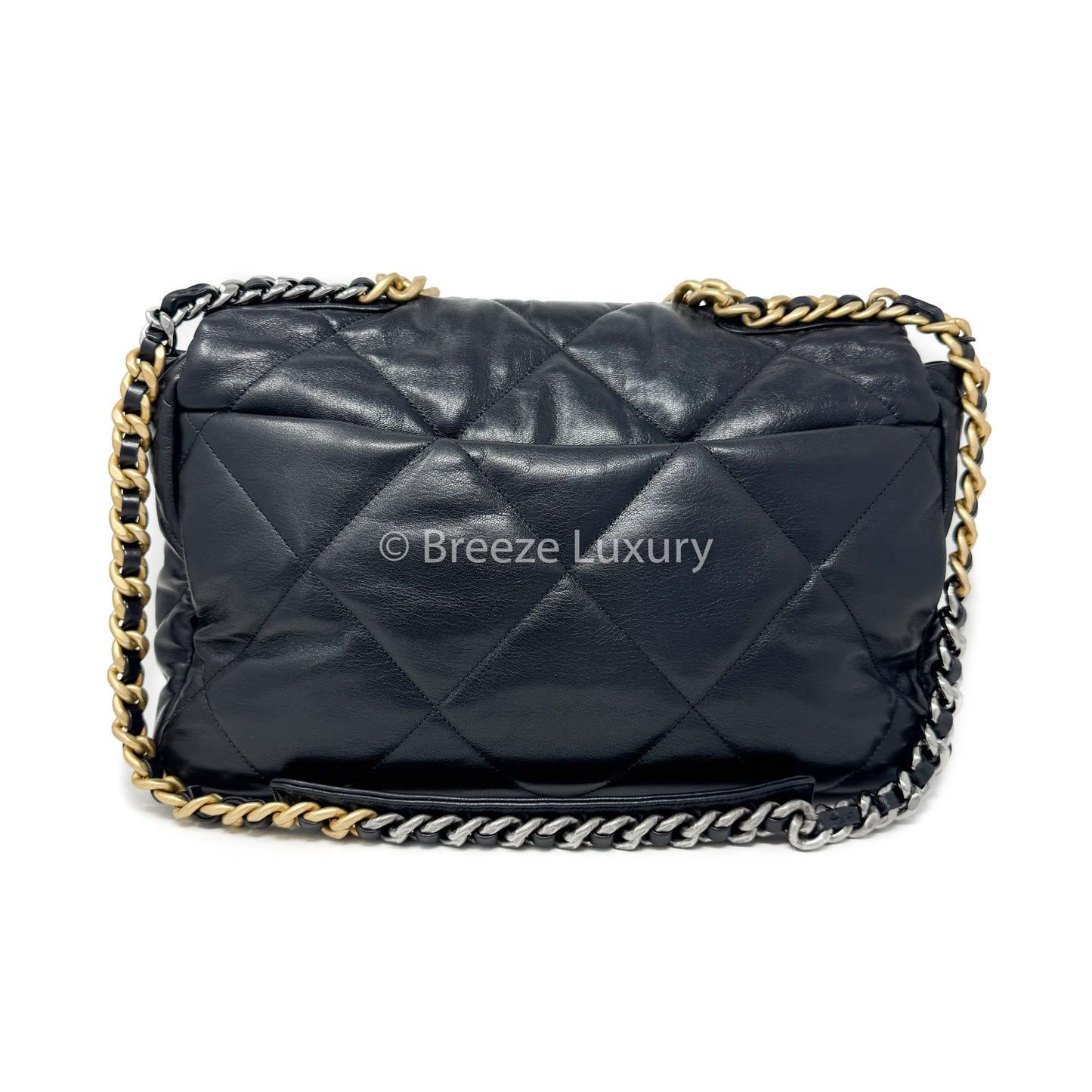 Chanel Lambskin Quilted Large Chanel 19 Flap Black