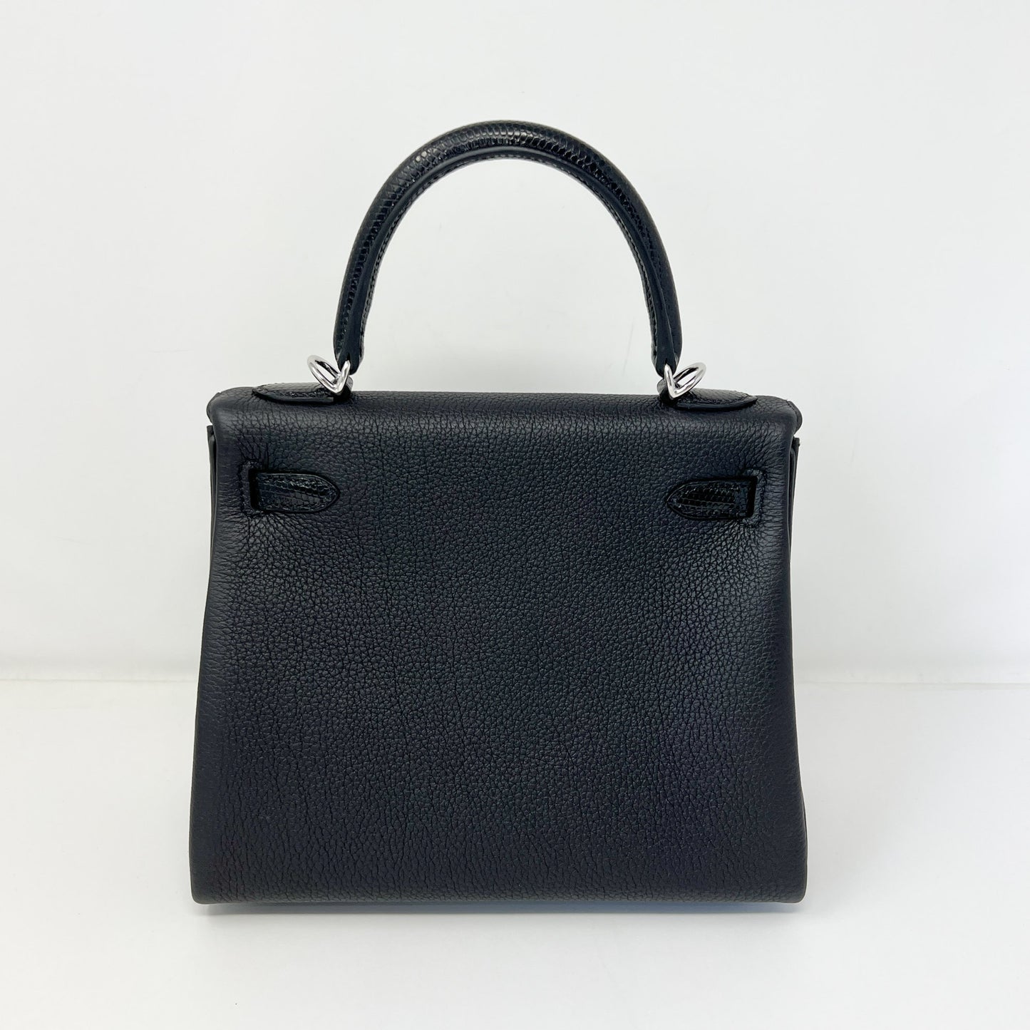 Hermes Black Kelly 25 Touch Lizard