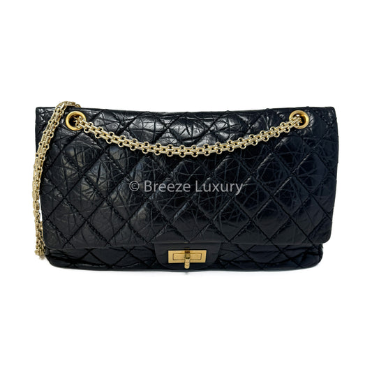 Chanel Black 2.55 Reissue 227 Double Flap Bag