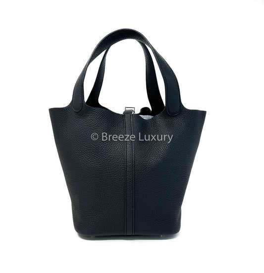 Hermes Black Picotin Lock 22