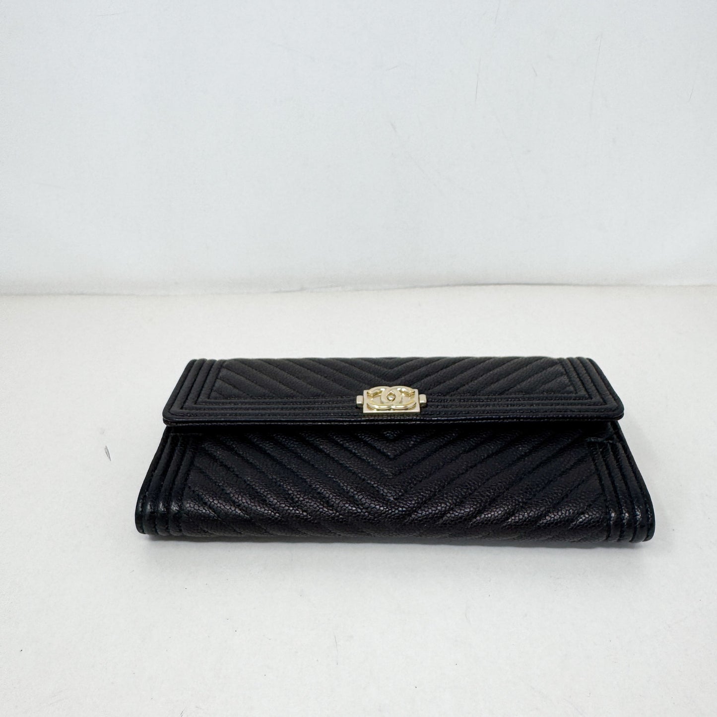 Chanel Chevron Boy Flap Long Wallet