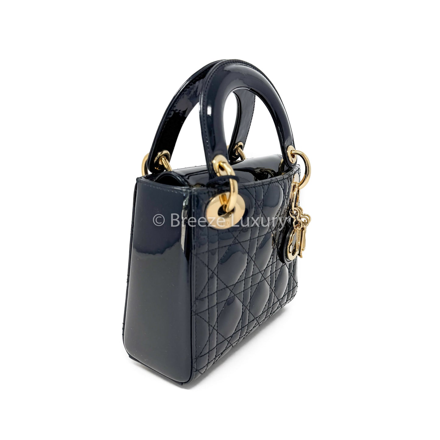 Christian Dior Black Patent Mini Lady Dior