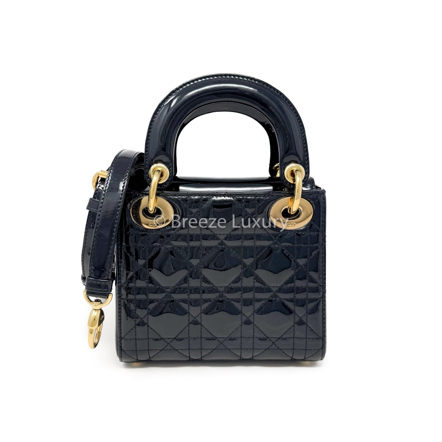 Christian Dior Black Patent Mini Lady Dior