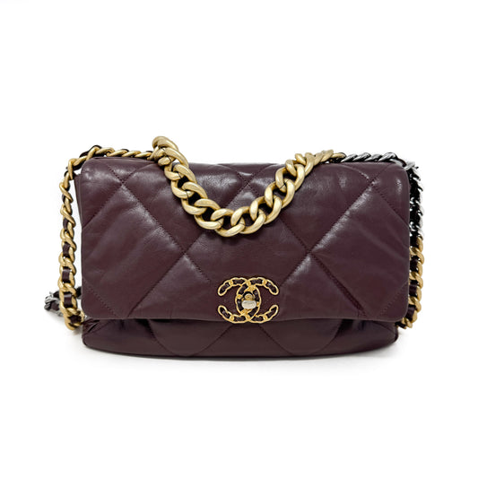 Chanel Lambskin Quilted Large Chanel 19 Flap