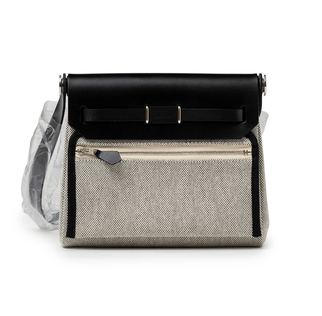 Hermès Mini Herbag Zip 20 Ecru/Black Toile