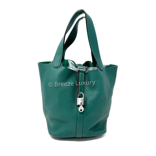 Hermes Malachite Picotin Lock 22