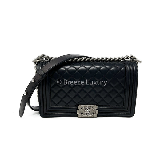 Chanel Lambskin Black Medium Boy Bag