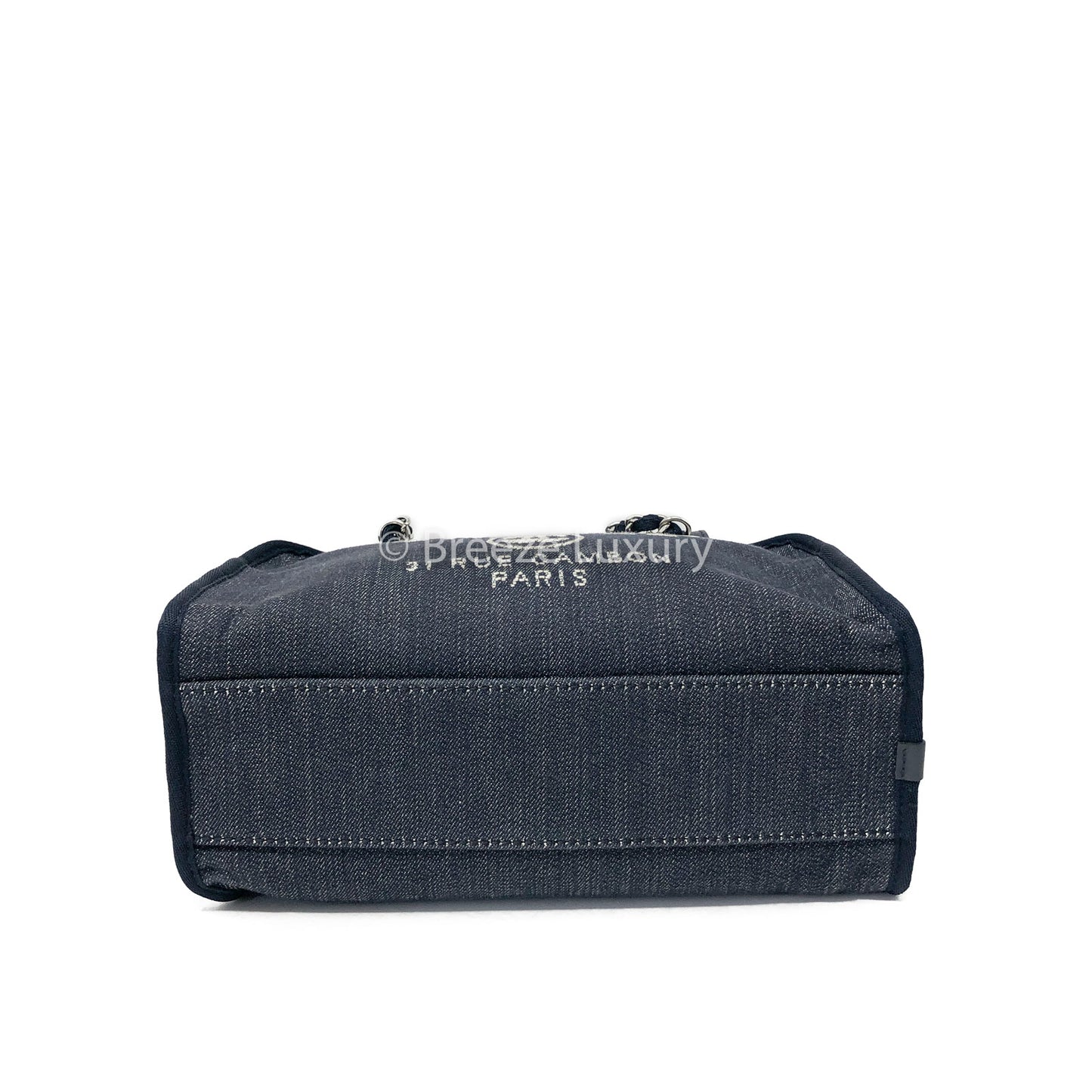 Chanel Blue Denim Deauville Bowling Bag