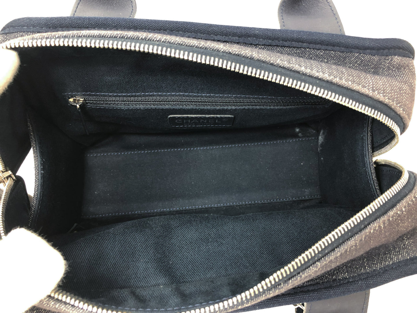 Chanel Blue Denim Deauville Bowling Bag