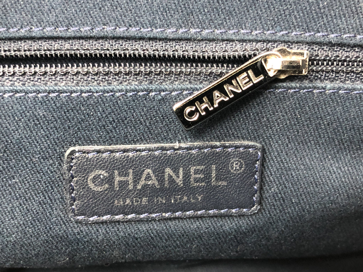 Chanel Blue Denim Deauville Bowling Bag