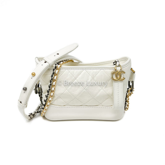 Chanel White Small Gabrielle Hobo Bag