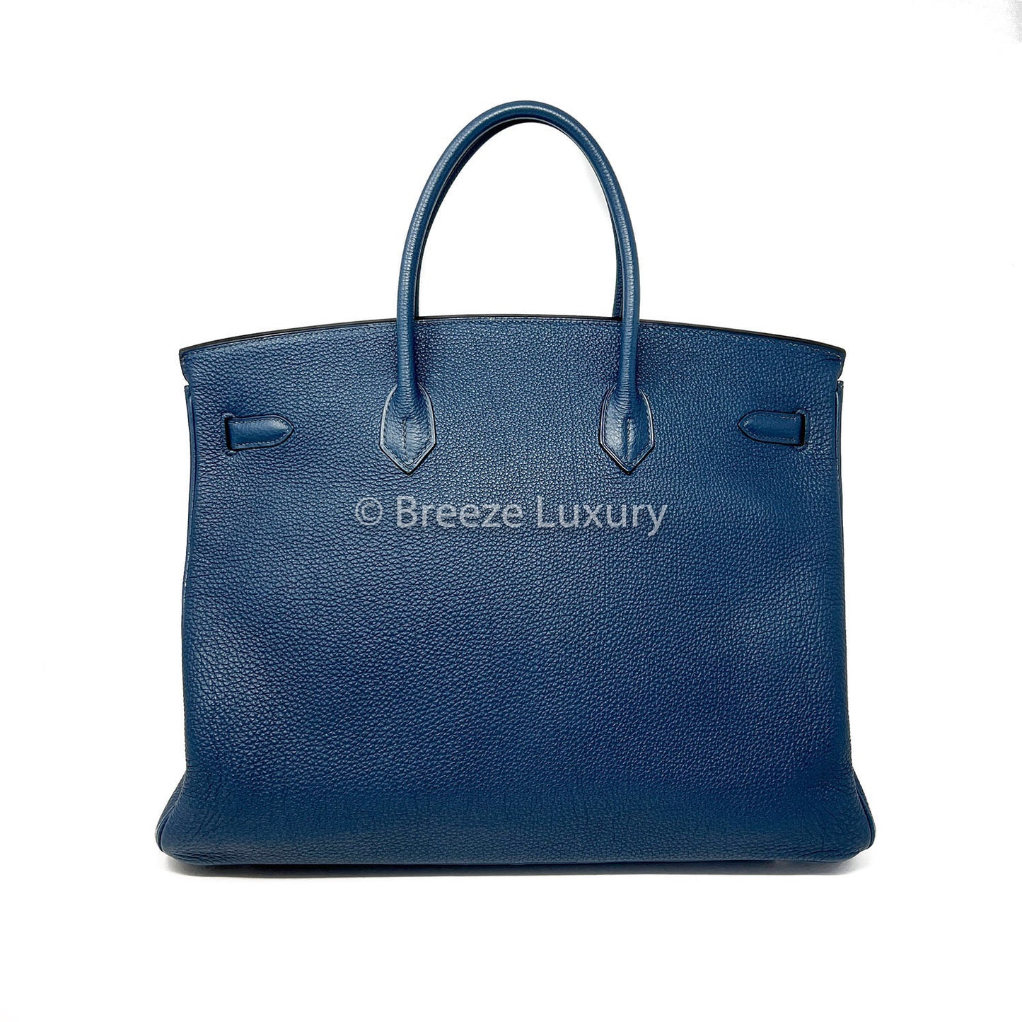 Hermes PHW Blue Clemence Birkin 40