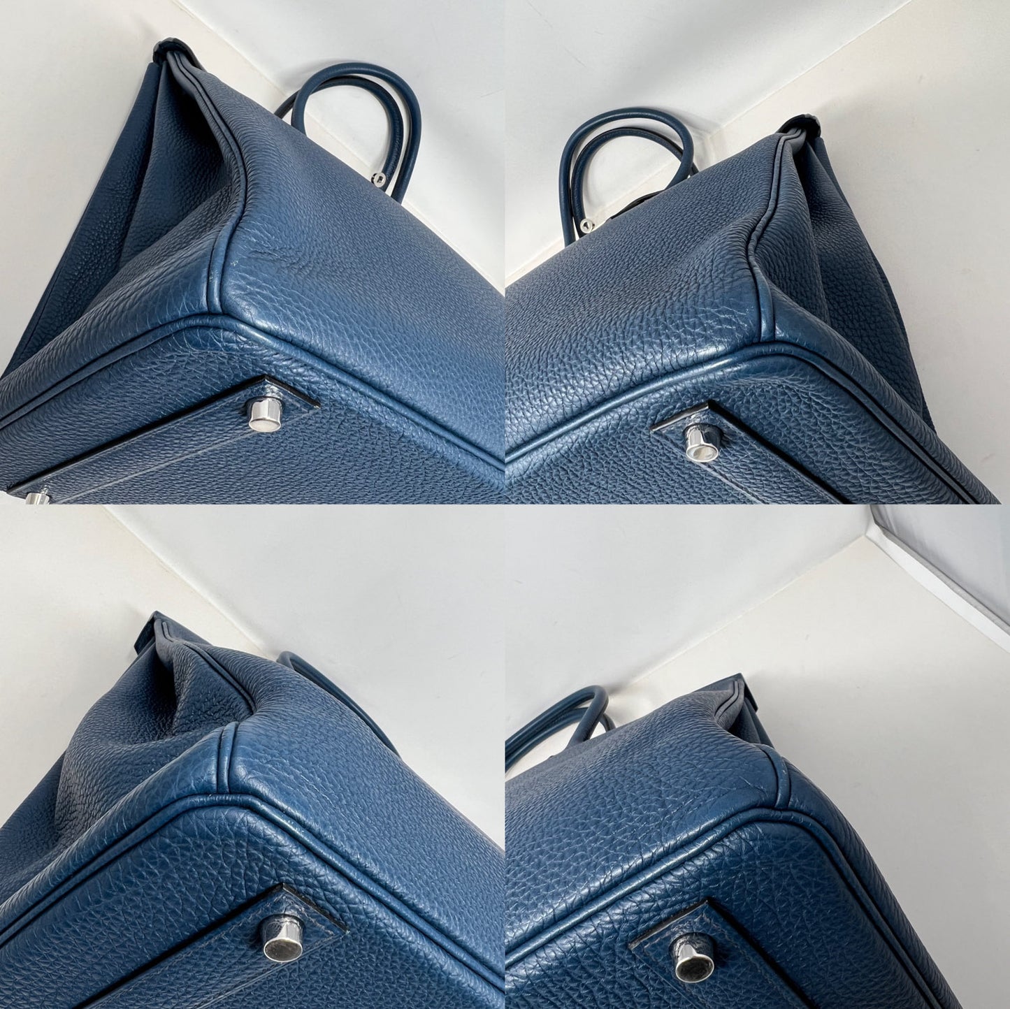 Hermes PHW Blue Clemence Birkin 40