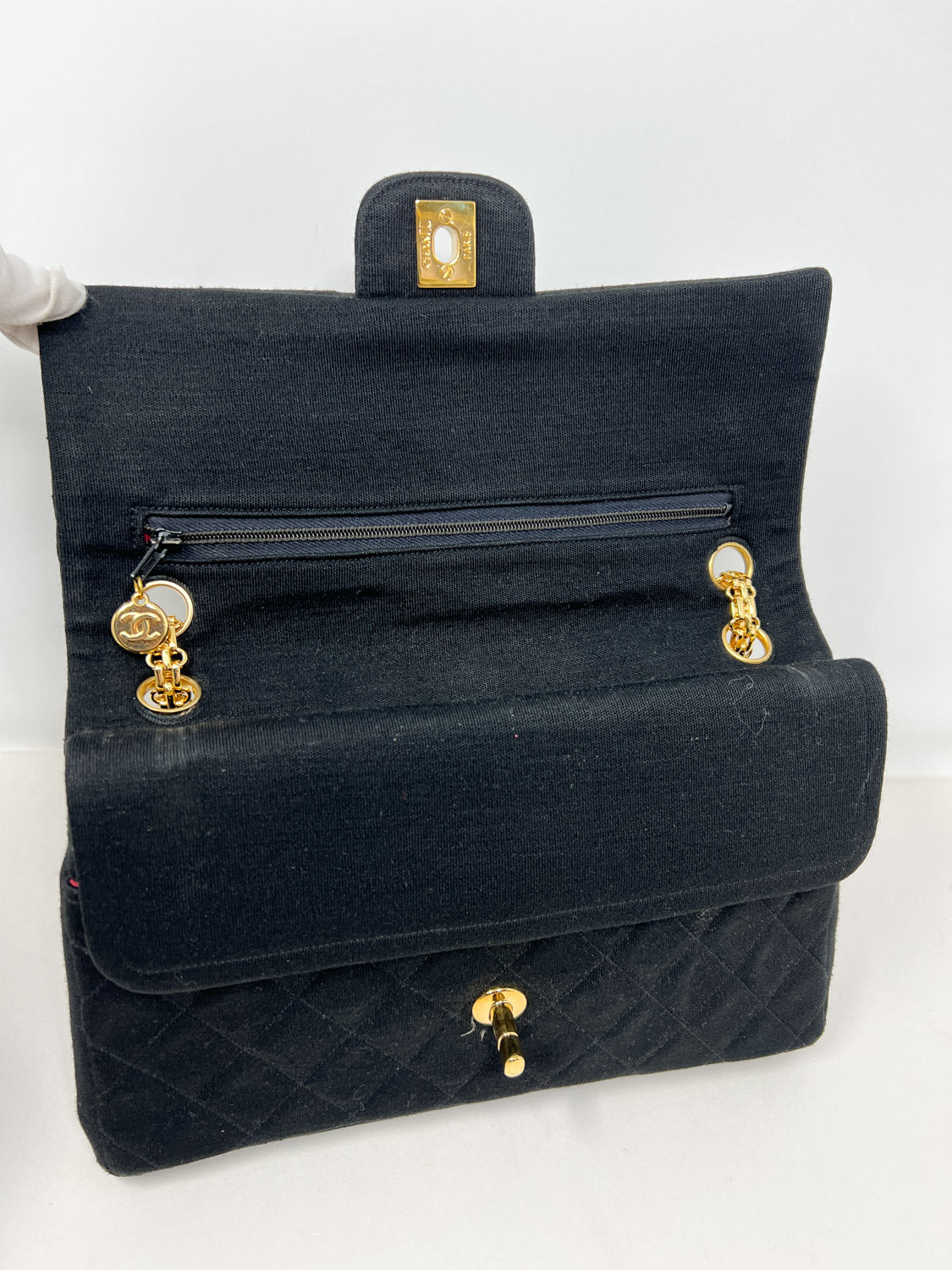 Chanel 2.55 Classic Vintage Reissue Chain Medium Jersey Double Flap Bag