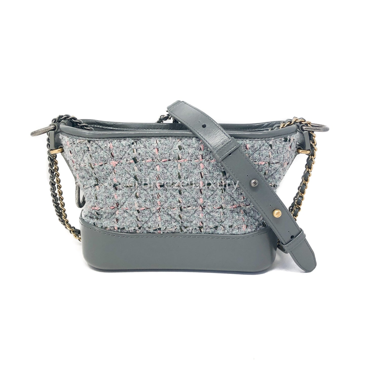 Chanel Tweed Calfskin Quilted Small Gabrielle Bag