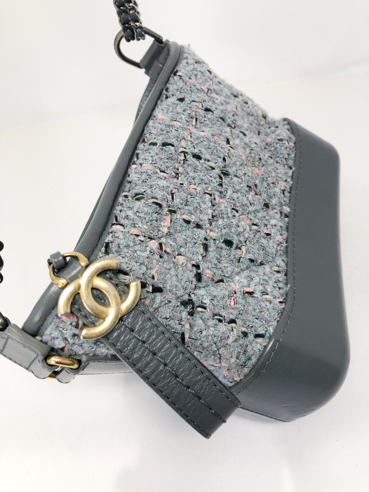 Chanel Tweed Calfskin Quilted Small Gabrielle Bag