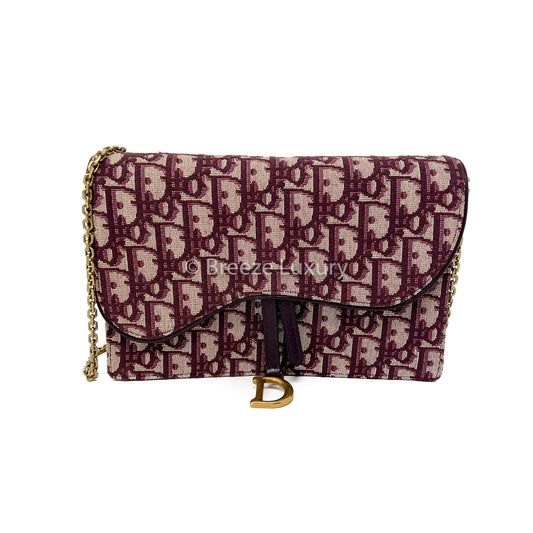 Christian Dior Saddle Pouch with Chain