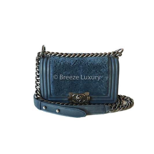 Chanel Le Boy Small Flap Bag with Rabbit Fur