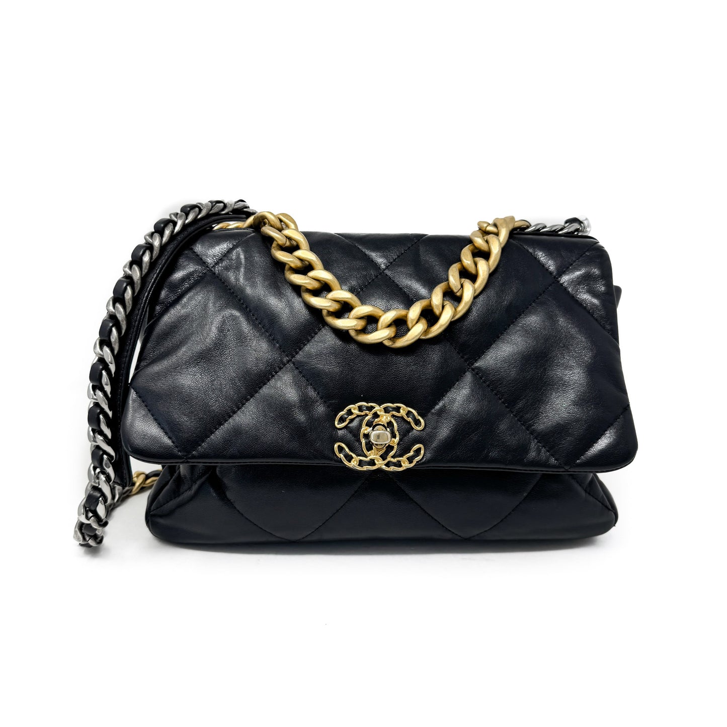 Chanel Lambskin Quilted Large Chanel 19 Flap