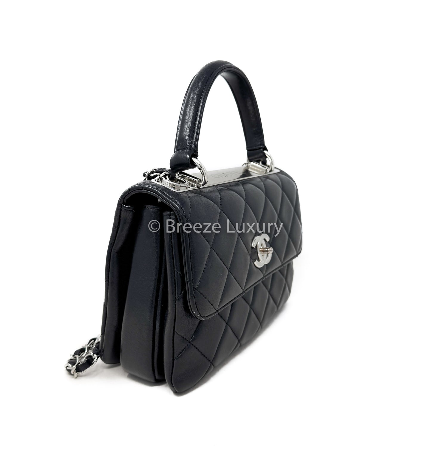 Chanel Small Trendy Handle Flap Bag Black