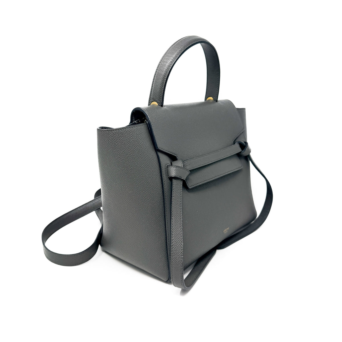 Celine Micro Calfskin Grey Belt Bag